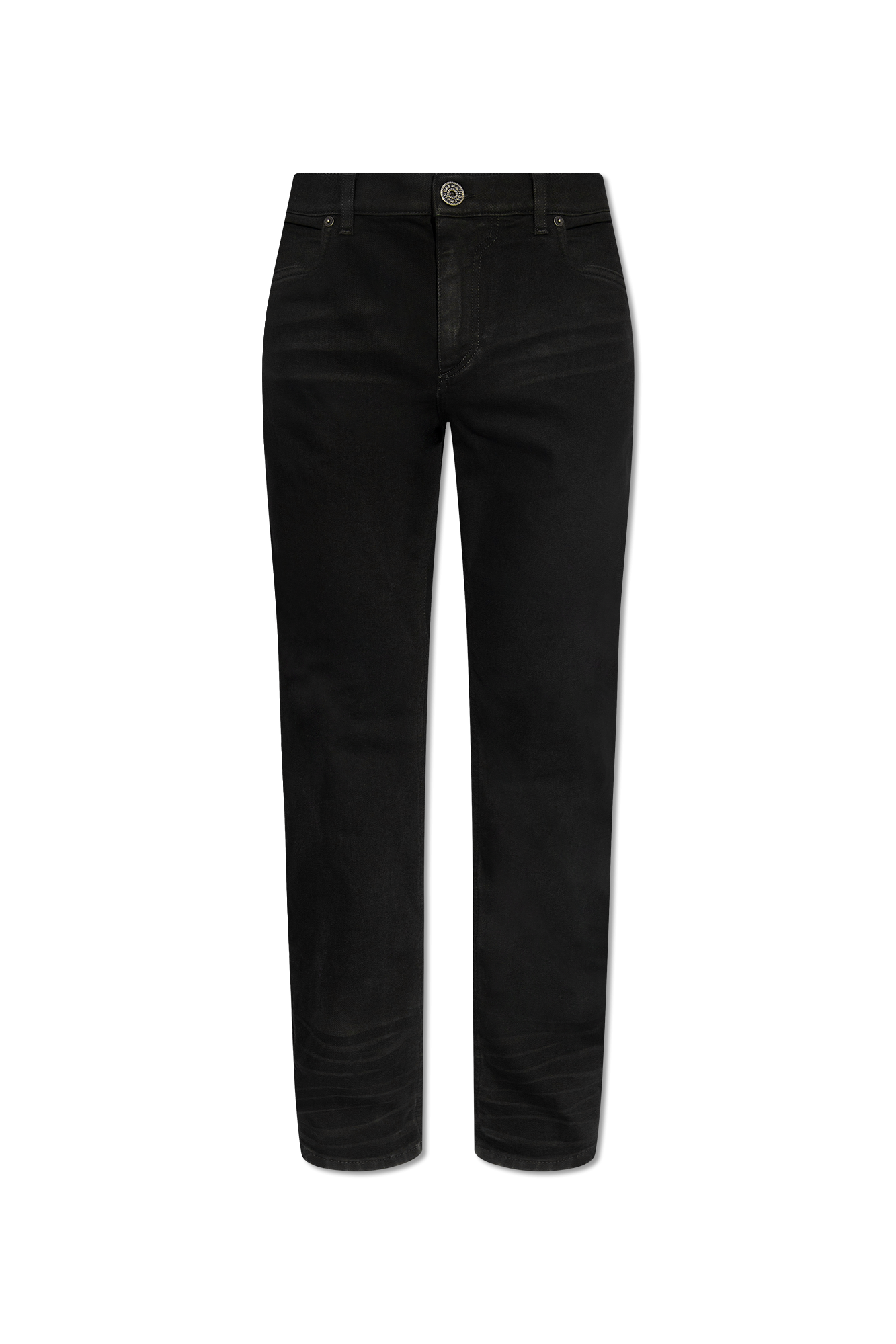 BALMAIN ロゴ ディテール スリム カット ジーンズ Balmain シームディテール スリムジーンズ | ブラック | FARFETCH JP